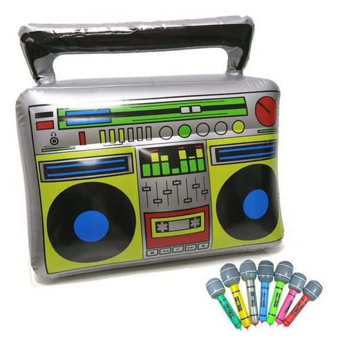 Ts Micrófonos Inflables Boom Box 80s 90s Decoración De