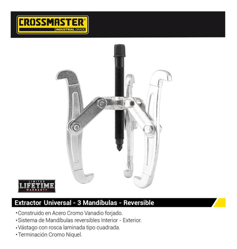 Imagen 2 de 4 de Extractor 3 Mandíb Poleas Rulemanes 102mm Revers Crossmaster