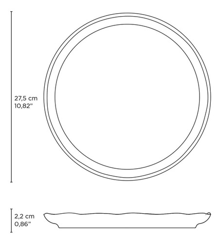 Conjunto 6 Pratos Rasos 27,5cm Porto Brasil Linhas Breeze