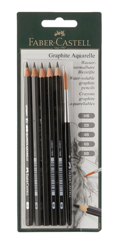 Faber-castell Graphite Aquarelle Juego De 5 Lápices Solubles