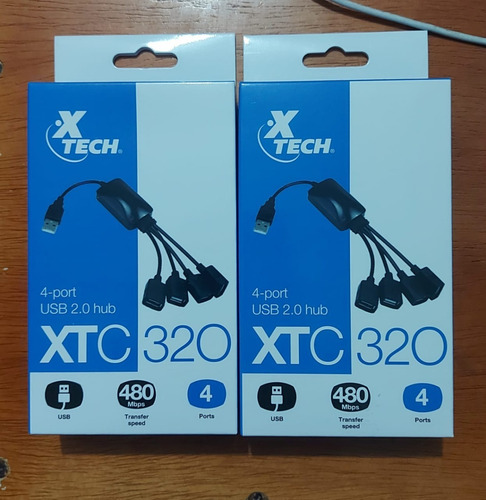 Imagen 2 de 5 de Hub Usb Xtech 4 Puertos 2.0