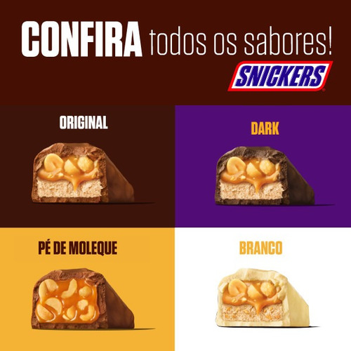 Chocolate Snickers Dark 20 Unidades De 42g