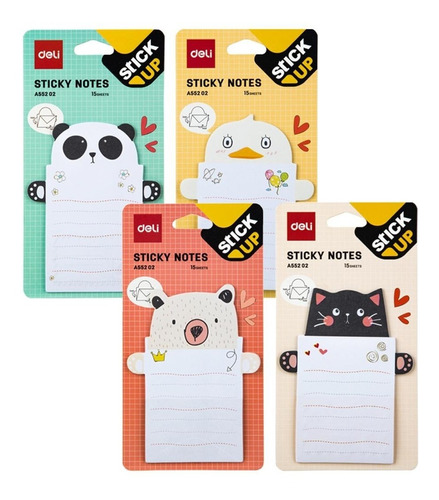 Notas Adhesivas Deli Sticky Notes Cartoon Animalitos Ea55202