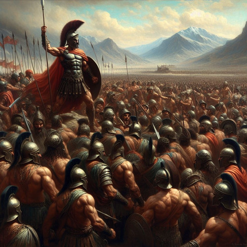 Obra De Arte Digital Legión Espartana V4 50x50cm Pieza Única