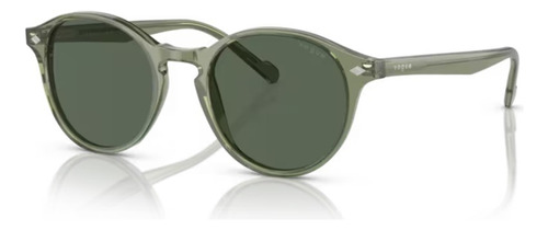 Óculos De Sol - Vogue - Vo5327s 282071 48 Armação Verde/transparente Haste Cinza Transparente Lente Verde-escuro Desenho Phantos