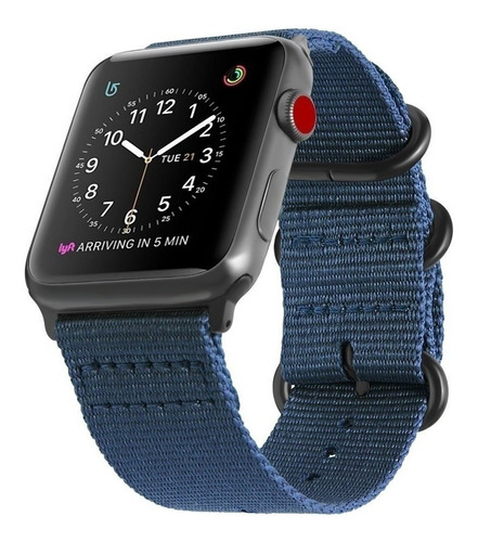 Correa Nylon Fintie Compatible Con Apple Watch 42mm Navy