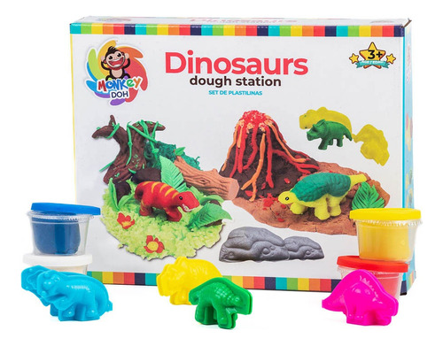 Set De Plastilinas Diseño Dinosaurios Con Accesorios