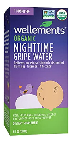 Wellements Organic Nighttime Gripe Water, 4 Fl Oz, Alivia La