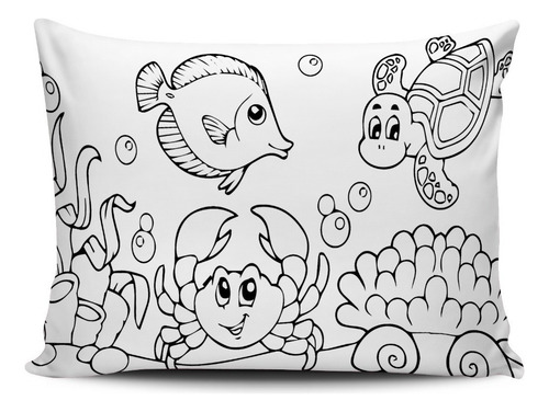 10 Almofadas Pinte E Lave Fundo Do Mar - Pronta Entrega