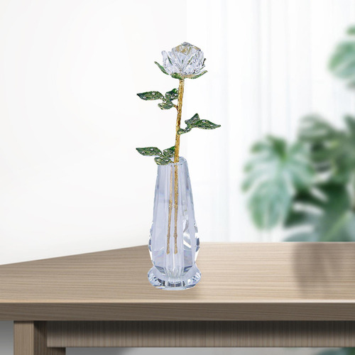 Adorno De Flor De Rosa De Cristal Regalos Centro De Claro