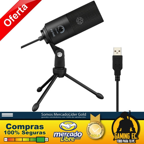 Imagen 2 de 8 de Micrófono Con Tripode Fifine K669b Usb Streaming Gaming Y +
