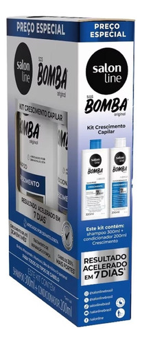 Kit Shampoo Condicionador Sos Bomba Crescimento - Salon Line