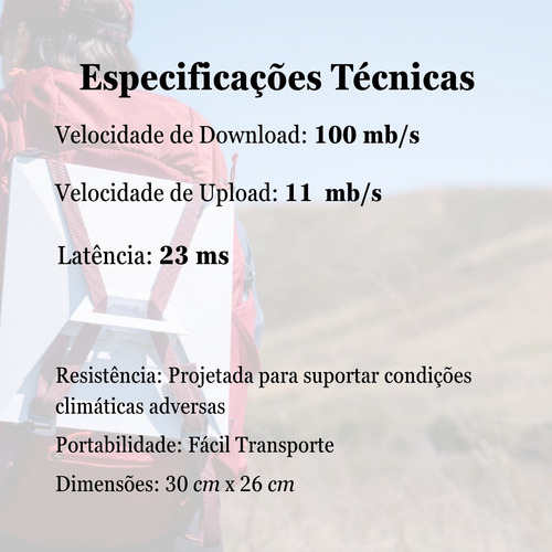Internet Via Satélite Starlink Mini Antena Veicular Viagem
