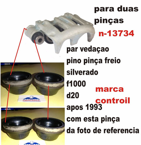 04 Guarda Pó Pino Guia Pinça Freio Ford F1000 Chevrolet D20