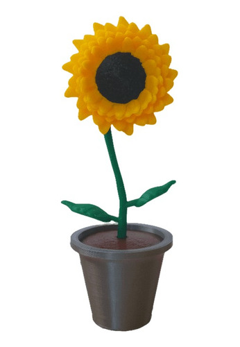 Girasol Con Maceta, Pieza Decorativa - Impreso En 3d