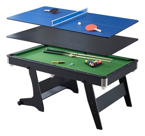Mesa De Sinuca E Ping Pong Multi Jogos Ahead Dobrável Bilhar Tecido Verde