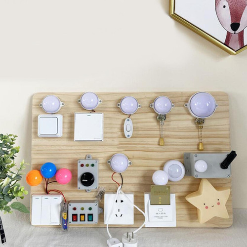 Luz Led Montessori Busy Board Material Para Niños Pequeños