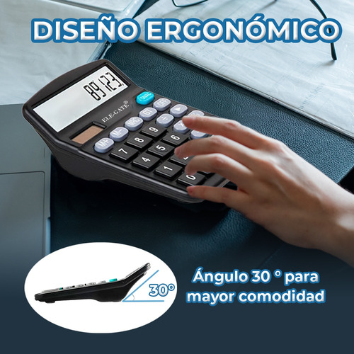 Calculadora Escritorio Batería Y Carga Solar 12 Dígitos
