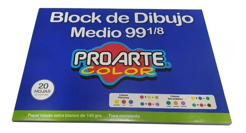 Block De Dibujo Medio Proarte 99 1/8 Pack 12 Block