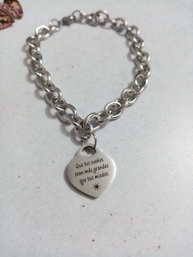 Pulsera Acero Quirúrgico Con Dije