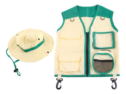 Kit Explorador Al Aire Libre Para Niños, Juego De Chaleco Y Sombrero, Kit De Explorador, Juego De Rol, Cosplay Para Explorador De Insectos, Zookeeper