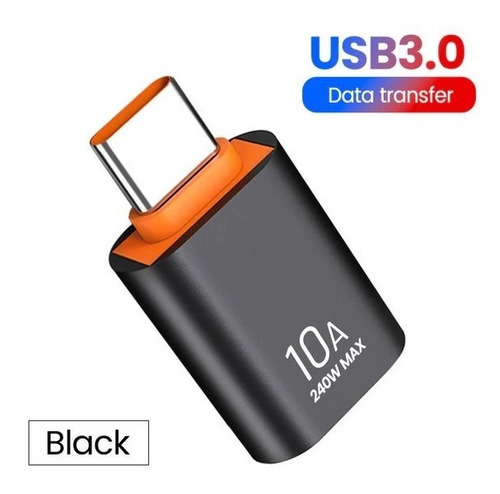 Imagen 5 de 10 de Adaptador Otg Usb Hembra A Usb C 10a 240w Max Usb 3.0