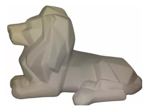 Figura León Geométrico Blanco Para Pintar De Cerámica 