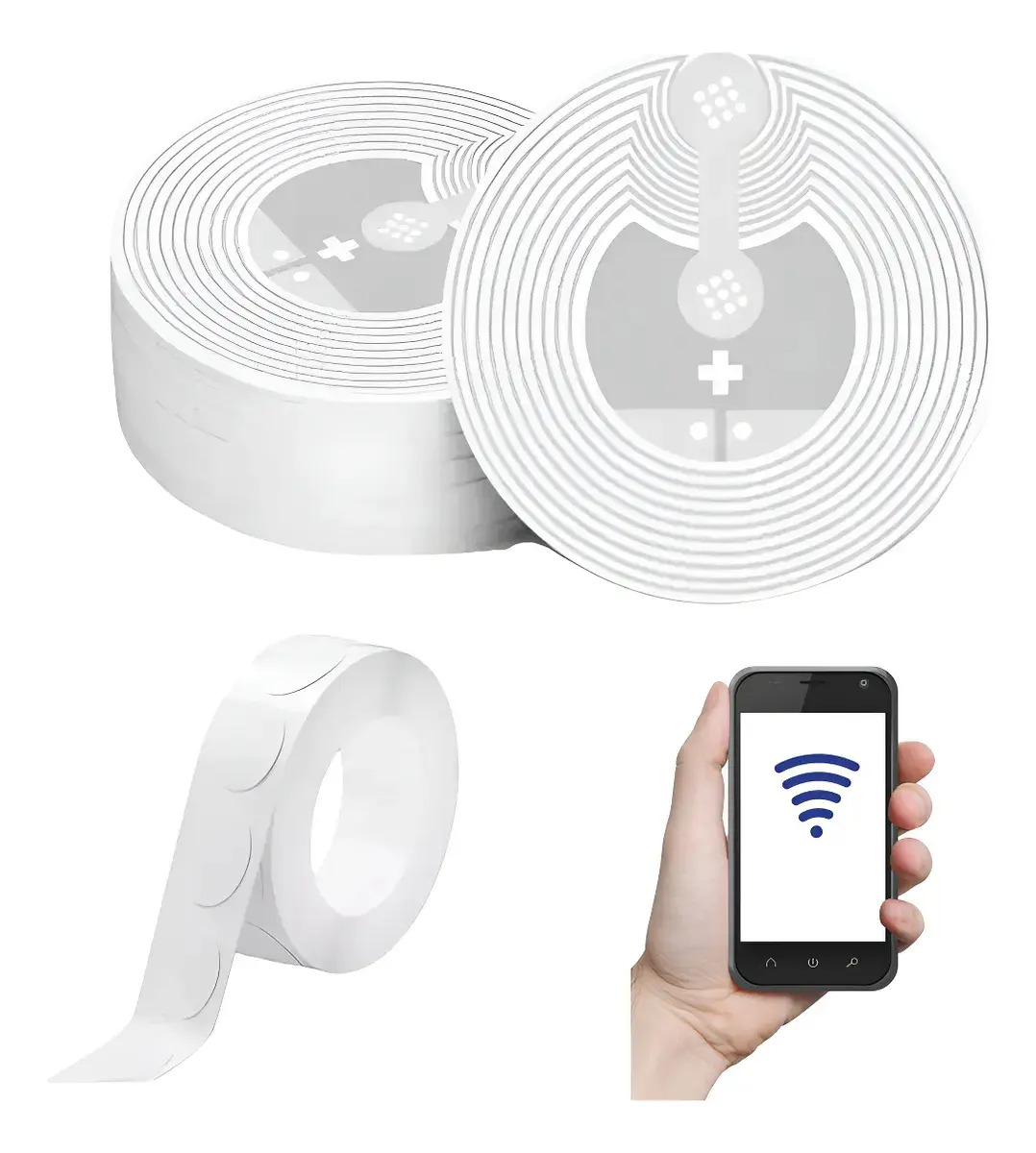 Pack de 60 Etiquetas NFC KOPIRA NTAG213 Circulares Adhesivas para Teléfonos y Hogar Inteligente