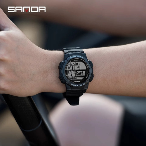 Relógio Digital Militar Preto Sanda A Prova D,água Esportivo