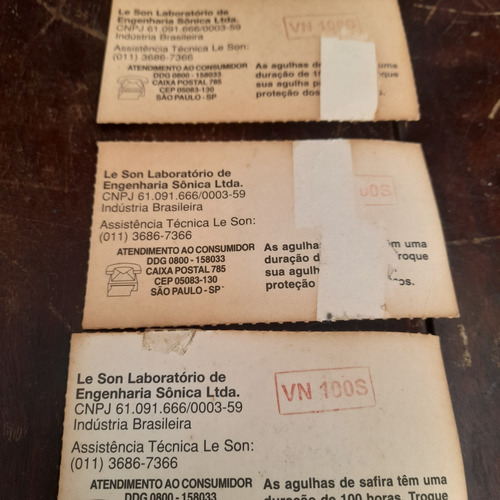 Imagem 4 de 6 de Agulha Toca Discos Vn 100s Le Son Antiga Lacrada 3 Unidades