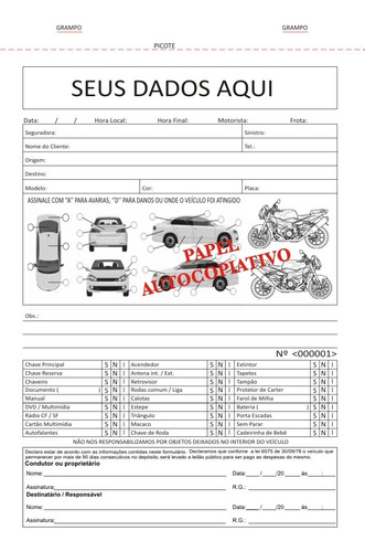 Checklist Personalizado / Guincho / 50 Talões 3x25