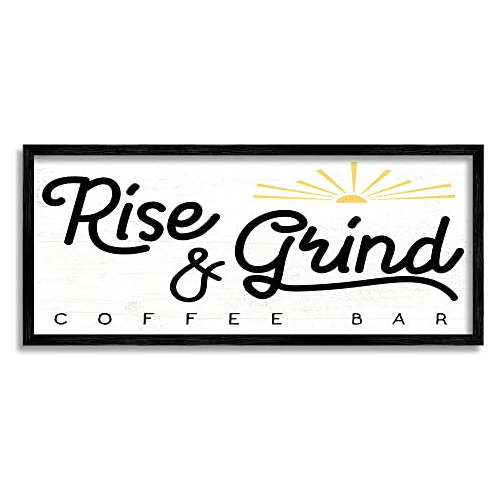 Cartel De Rise & Grind Coffee Bar, Rústico Amanecer, D...