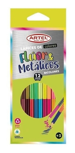 Estuche 12 Lapices De Color Neón/metálico Artel