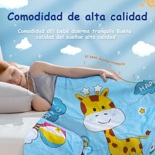 Manta Infantil De Dibujos Animados Colcha Infantil Verano Animal Print Jirafa Con Arbol