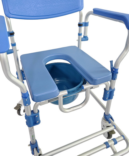 Silla Comodo Ducha De Lujo Aluminio Con Ruedas 100kg