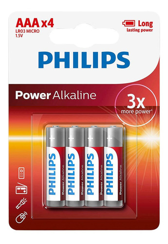 Pilas Alkalina Philips Aa (4 Uni) Lr6p4b/97 - Tcs