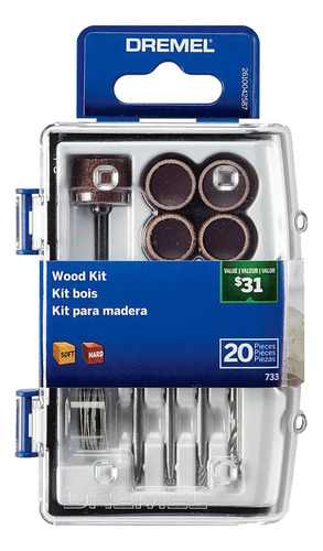 Kit De Accesorios Para Lijar Y Tallar Madera Dremel 733ab 20