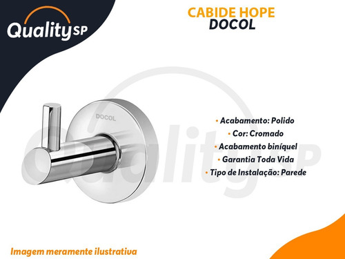Imagem 5 de 5 de Cabide Polido E Cromado Docol Hope Para Banheiro