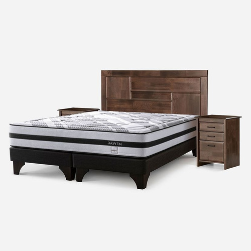 Cama Europea Driven 2 Plazas Base Dividida Con Muebles Dolce