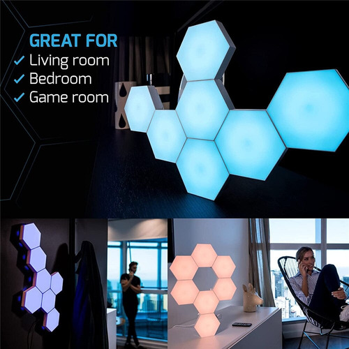 Tira Led Luces Hexagonales Led Rgb Con Control Remoto