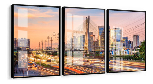 Quadros Decorativos Modernos Ponte São Paulo Cidade Vidro