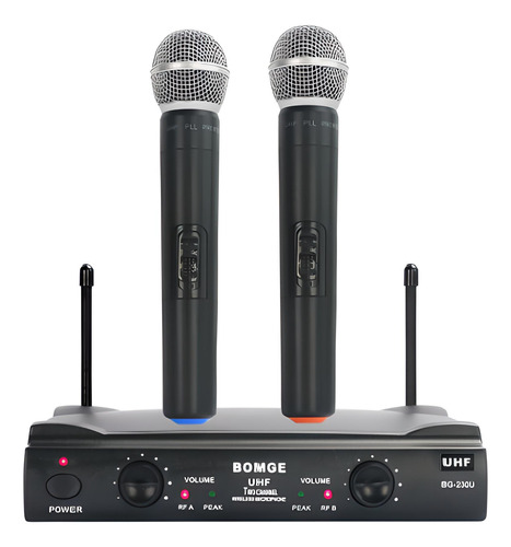 Kit Bomge E 2 Microfones Sistema De Microfone Novo + Nf