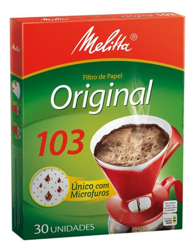 Filtro De Papel Melitta Para Café 103 Original Coador 30und.