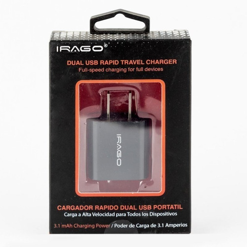 Imagen 4 de 7 de Oferta Del Dia Cargador Usb Irago 7988 Pared Premium Technol