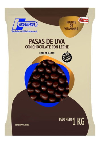 Pasas Uva Con Chocolate Leche 1kg Argenfrut Ciudad Cotillón