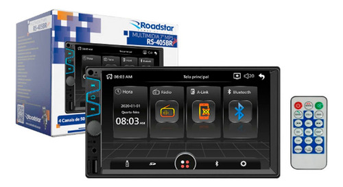 Multimidia Roadstar 7 Pol Entrada P/ Câmera, Microfone E Aux