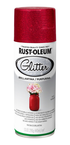 Aerosol Pintura Brillantina Glitter Rojo Rust Oleum 290gr