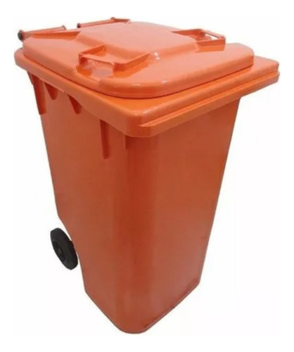 Lixeira Grande 240l - Coletor Lixo Com Rodas Cor Laranja