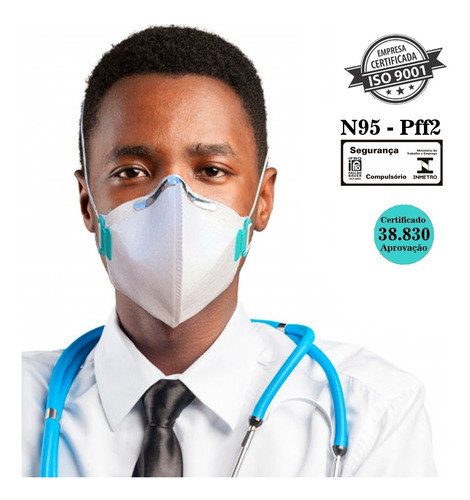 Kit 10 Máscaras N95 Proteção Respiratória Pff2 Cor Branco Lub