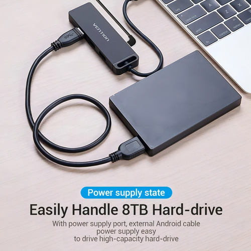 Hub Usb C Vention Multipuerto - 4 En 1 - Usb C A 4 Puertos Usb 3.0 - 5gbs - Premium - Teclado / Disco Rigido / Mouse / Pendrive / Impresora / Pc / Notebook / Para Macbook Thunderbolt / - Tgkbd